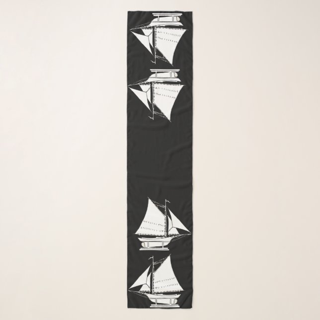 sailboat silhouette print scarf (Front)