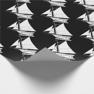 sailboat silhouette print wrapping paper