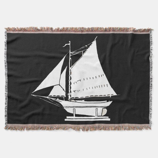 sailboat silhouette throw blanket (Front)