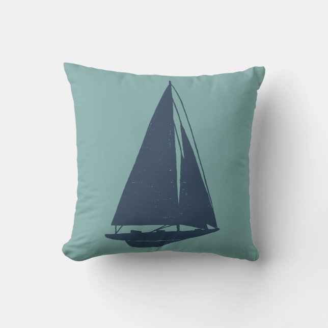 Sailboat Silhouette Throw Pillow (Front)