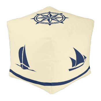 Sailboat Silhouettes Compass Rose Square Pouf by shotwellphoto at Zazzle