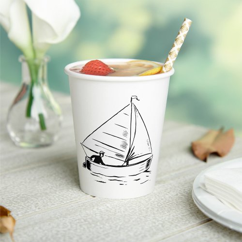 Sailboat Sketch Paper Cups