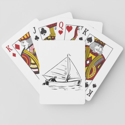 Sailboat Sketch Playing Cards
