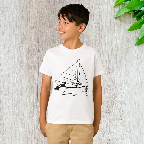 Sailboat Sketch T_Shirt
