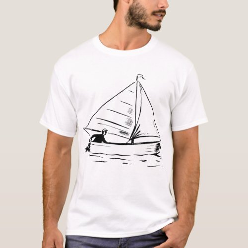 Sailboat Sketch T_Shirt