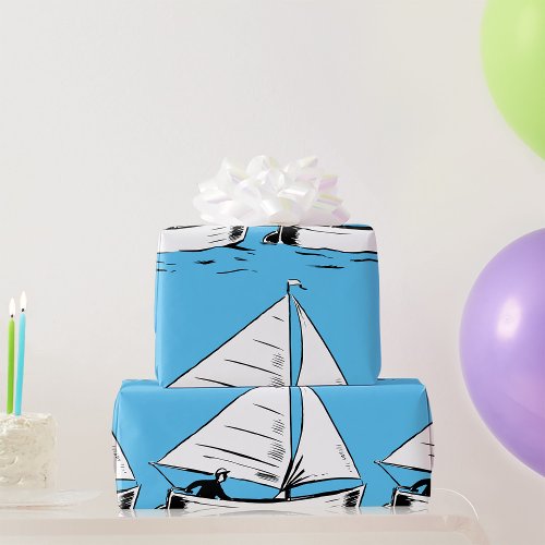 Sailboat Sketch Wrapping Paper