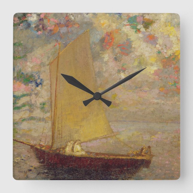 Sailboat Square Wall Clock (Front)