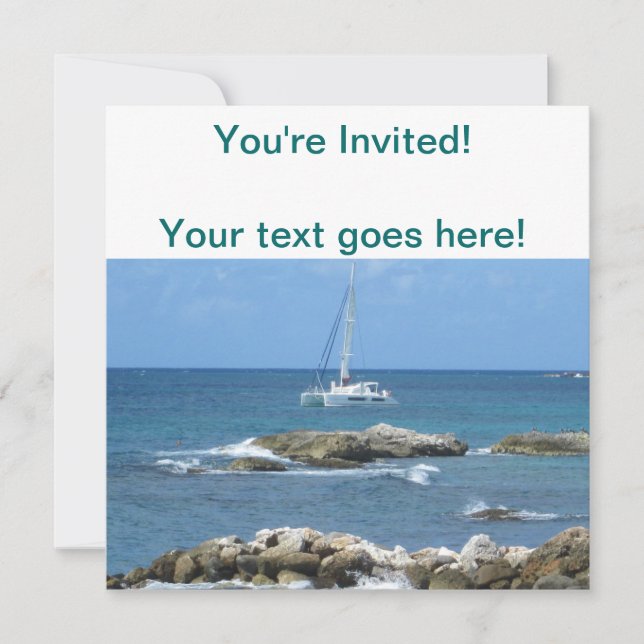 Sailboat St. Maarten Invitation (Front)