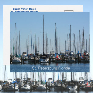 Sailboat St Petersburg FL Yatch Basin Photographic Postcard
