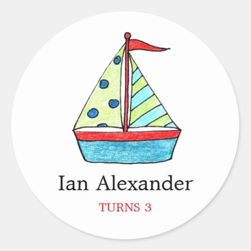 Sailboat Stickers   Cake Toppers