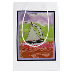 Sailboat Striped Jib Medium Gift Bag