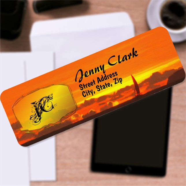 Sailboat Sunset 1300 Address Label (Creator Uploaded)