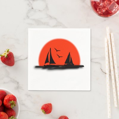Sailboat Sunset Paper Napkins