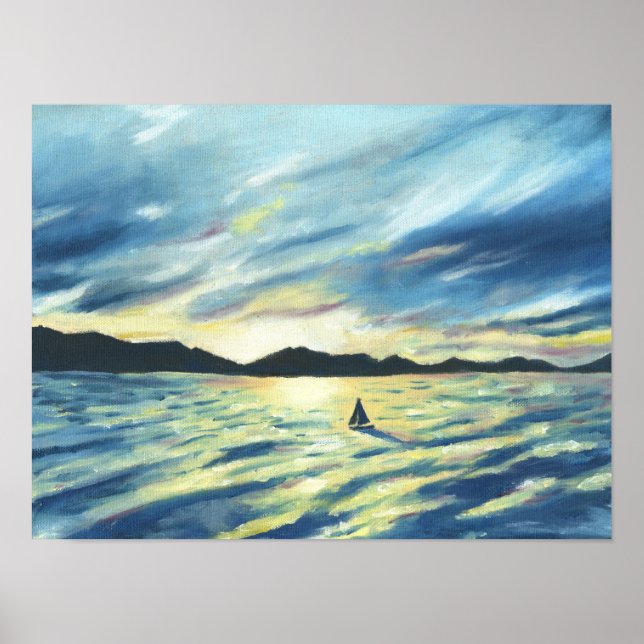 Sailboat Sunset Poster (Front)