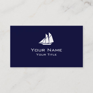 Sailboat symbol custom navy blue business cards