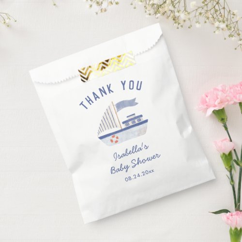 Sailboat Thank You Boy Baby Shower Favor Bag