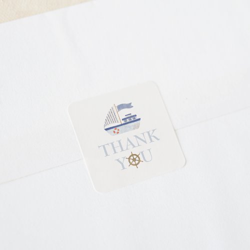 Sailboat Thank You Square Sticker