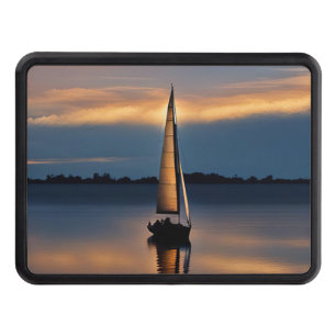 Sailboat Trailer Hitch Cover in the Sunset