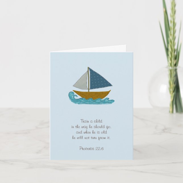 Sailboat Train a Child Scripture Thank You Teacher (Front)