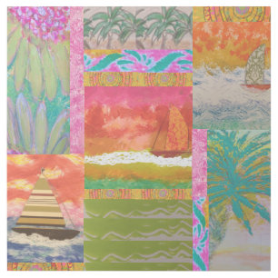 Sailboat Tropical Abstract Gallery Wrap