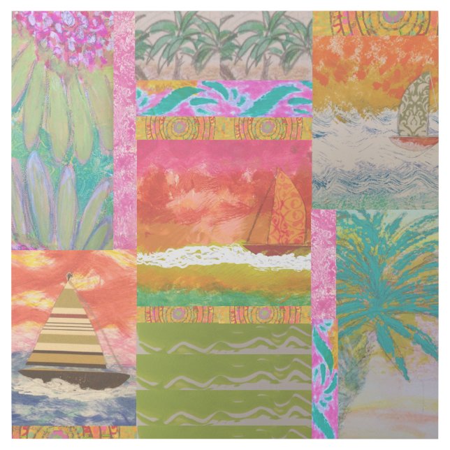 Sailboat Tropical Abstract Gallery Wrap (Front)