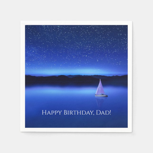 Sailboat under a Starry Night Sky Napkins (Front)