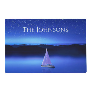 Sailboat under a Starry Night Sky Placemat