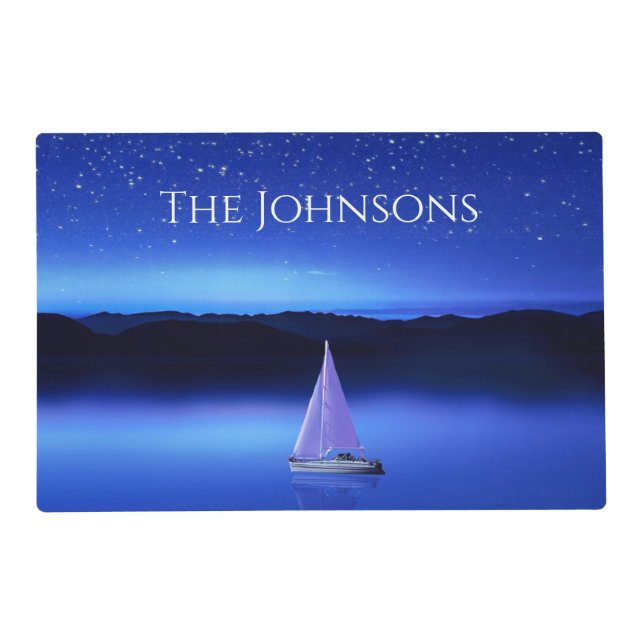 Sailboat under a Starry Night Sky Placemat (Front)