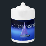 Sailboat under a Starry Night Sky Teapot<br><div class="desc">Serene and quiet sailing under a starry night sky. Peaceful image for your day.

Customize to your liking.</div>