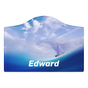 Sailboat up an Epic Wave Door Sign