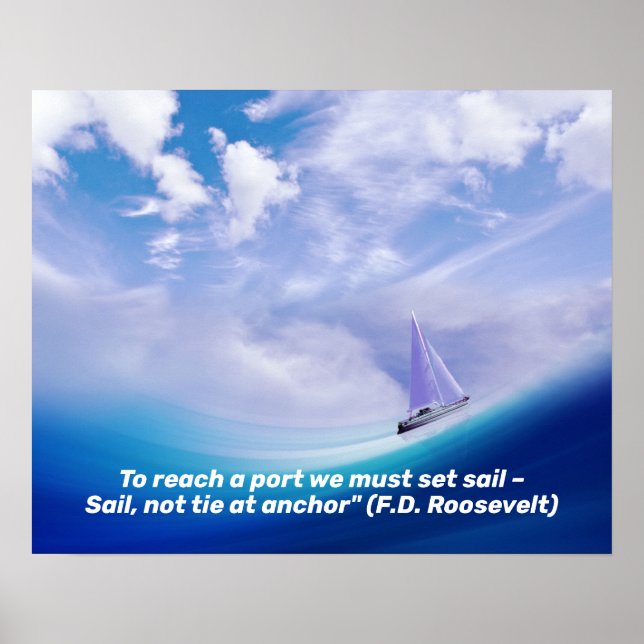 Sailboat up an Epic Wave Poster (Front)