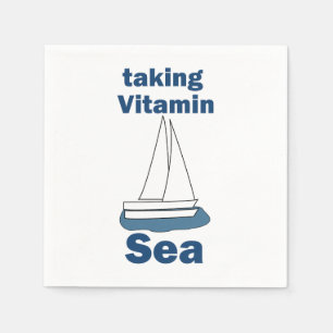 Sailboat Vitamin Sea Funny Nautical Party Napkins