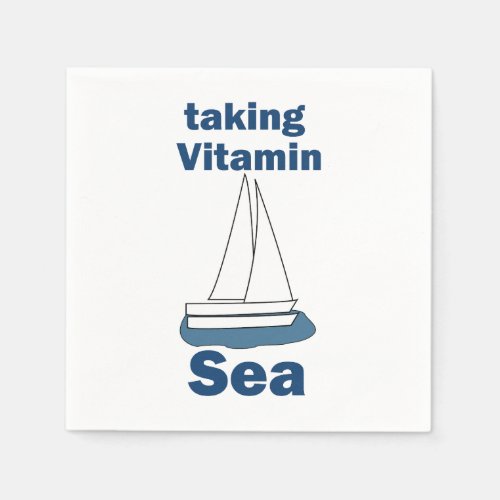 Sailboat Vitamin Sea Funny Nautical Party Napkins