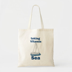 Sailboat Vitamin Sea Funny Nautical Quote Tote Bag