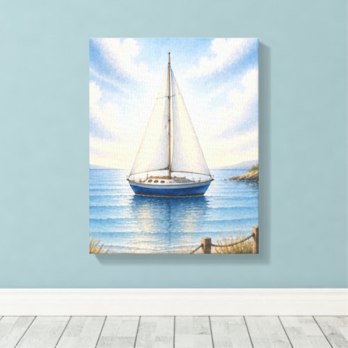 Sailboat Wapped Canvas Wall Hanging Print