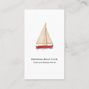 Sailboat watercolor business card