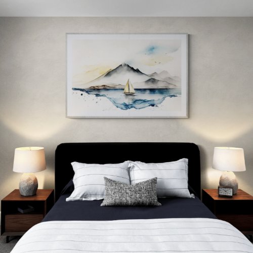 Sailboat Watercolor Poster