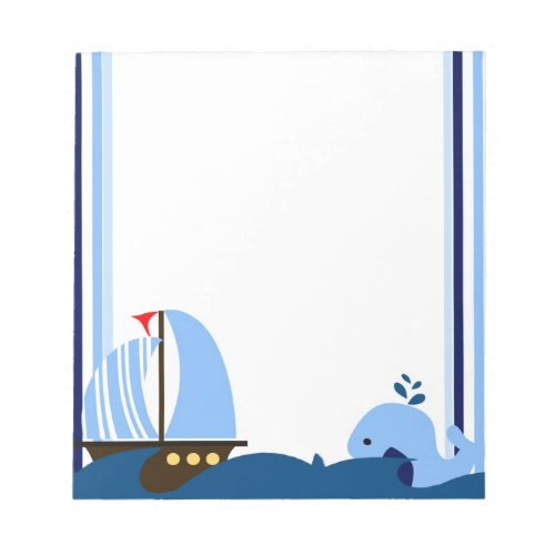 Sailboat  Whale Notepad