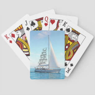 Sailboat with a Inspirational Quote Poker Cards