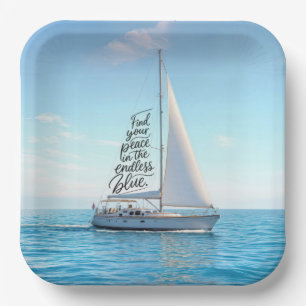 Sailboat with an Inspirational Quote Paper Plates