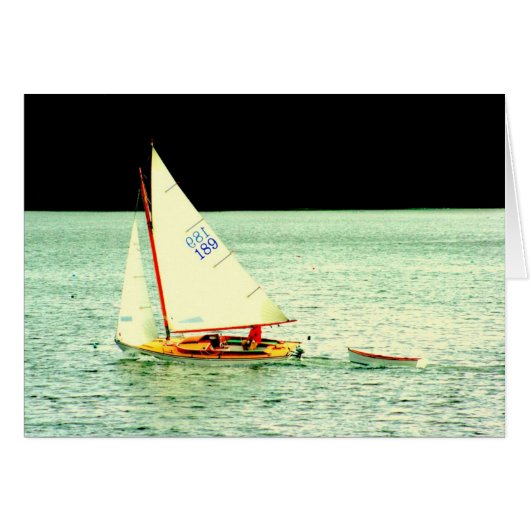 Sailboat with dinghy cards (Front Horizontal)