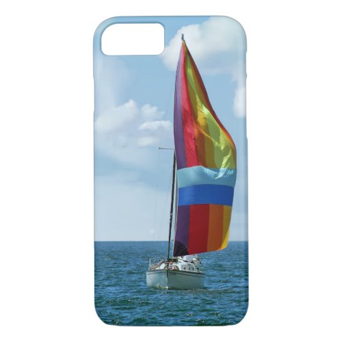 sailboat with rainbow spinnaker iPhone 87 case