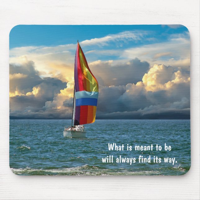Sailboat with Rainbow Spinnaker Mouse Pad (Front)