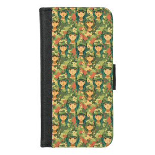 Sailboat with scarlet sails watercolor pattern  iPhone 8/7 wallet case