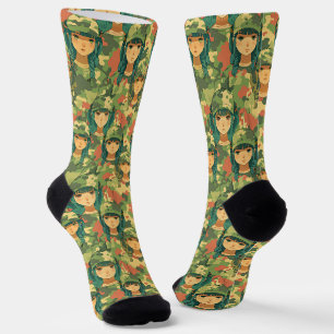 Sailboat with scarlet sails watercolor pattern socks
