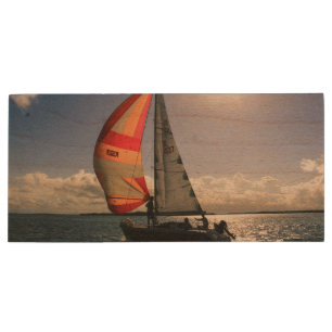 Sailboat Wood Flash Drive
