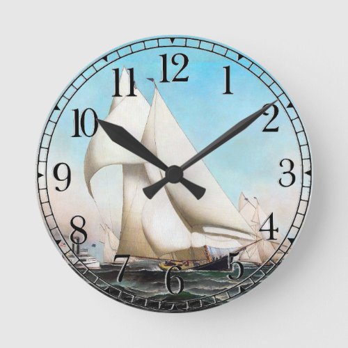 Sailboat Yacht Boat Race Ocean Sea Wall Clock