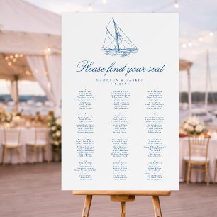 Sailboat Yacht Club Wedding Seating Chart Foam Board