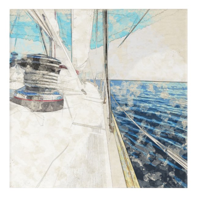 Sailboat & Yacht Seascape Acrylic Wall Art Decor (Front)