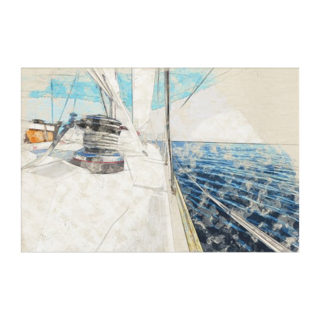 Sailboat & Yacht Seascape Acrylic Wall Art Decor (Front)